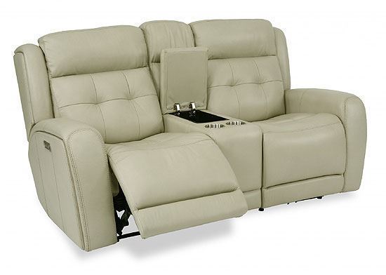 Grant Reclining Leather Loveseat with Console (1480-64PH)