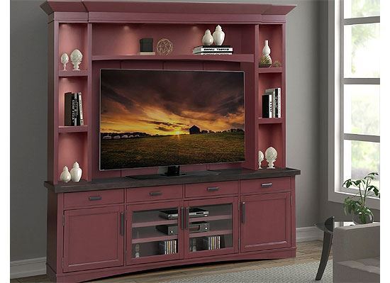 Americana Modern - Cranberry Entertainment Wall AME#92-4-CRAN by Parker House furniture