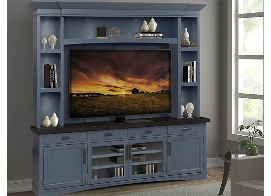 American Modern - Denim Entertainment Wall AME#92-4-DEN by Parker House furniture