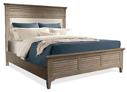 Myra Upholstered Bed with Natural finish by Riverside furniture