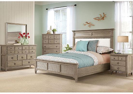 Myra Bedroom Collection  with Upholstered Bed in Natural finish by Riverside furniture