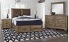 Cool Rustic Bedroom Collection with Leather Bed in a Stone Grey finish