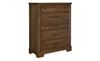 Cool Rustic Five Drawer Chest (24-174) in an Amber finish