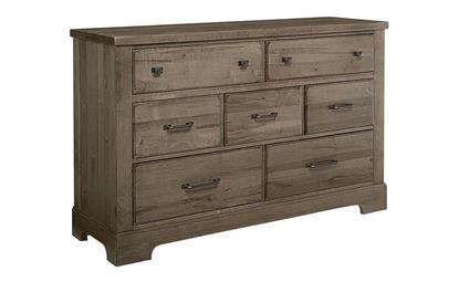 Cool Rustic Seven Drawer Dresser (20-172) in a Stone Grey finish
