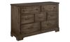 Cool Rustic Seven Drawer Dresser (23-170) in a Mink finish
