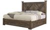 Cool Rustic X Bed (19-170) in a Mink finish with side storage unit