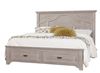 Bungalow Home Mantel Storage Bed in a Dover Grey finish from Vaughan-Bassett furniture