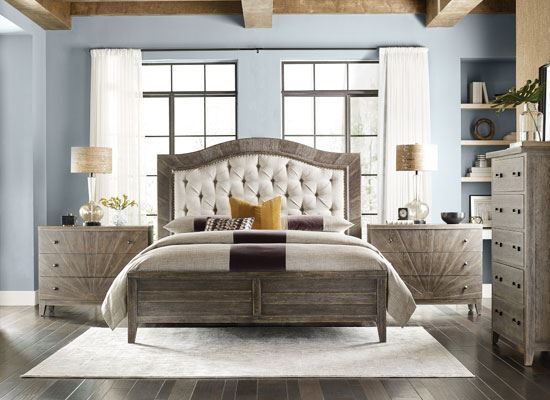 Emporium Bedroom Collection with upholstered bed from American Drew