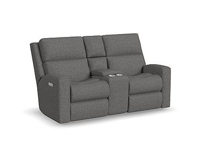 Flexsteel Furniture - Score Power Reclining Loveseat with Console and Power Headrests and Lumbar - 2805-601L