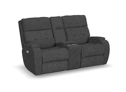 Strait Power Reclining Loveseat with Console and Power Headrests - 2906-601H by Flexsteel Furniture