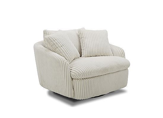 BOOMER - MEGA IVORY LARGE SWIVEL CHAIR W/ 2 TOSS PLWS - SBMR#912S-MGIV BY PARKER HOUSE