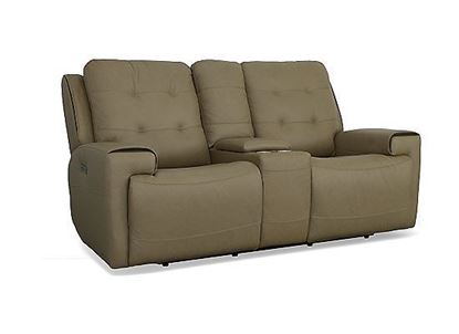 Iris Power Reclining Loveseat with Console and Power Headrests - 1781-64PH from Flexsteel