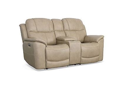 Crew Power Reclining Loveseat with Console and Power Headrests and Lumbar - 1783-64PH from Flexsteel