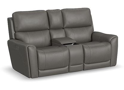 Carter Power Reclining Loveseat with Console and Power Headrests and Lumbar - 1587-64PH from Flexsteel