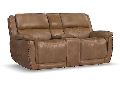 Beau Power Reclining Loveseat with Console and Power Headrests - 1011-64PH from Flexsteel
