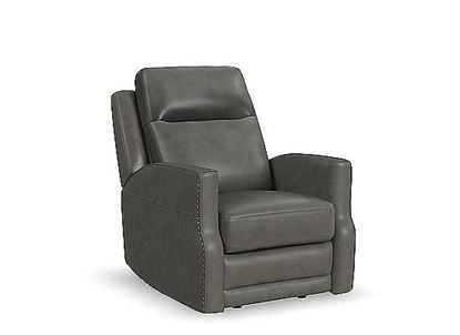 Flexsteel - Maxwell Cinder Leather Power Gliding Recliner with Power Headrest and Lumbar 1585-54PH-72702