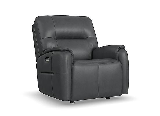 Flexsteel - Wilson Thunder Leather Power Gliding Recliner with Power Headrest 1745-54PH-45002