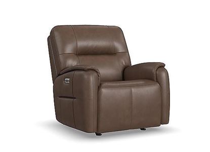 Flexsteel - Wilson Café Leather Power Gliding Recliner with Power Headrest 1745-54PH-45072