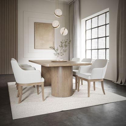 Canadel collection with Modern Rectangular Table with Pecan Washed finish