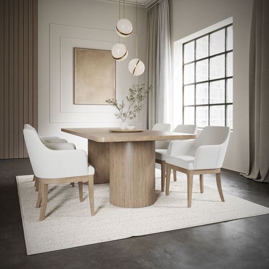 Canadel collection with Modern Rectangular Table with Pecan Washed finish