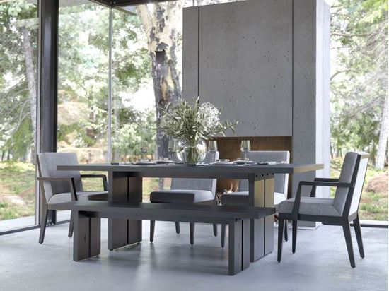 Canadel collection with Modern Rectangular Table and Bench Seating