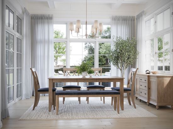 Canadel collection with Rectangular Table with Bench Seatin