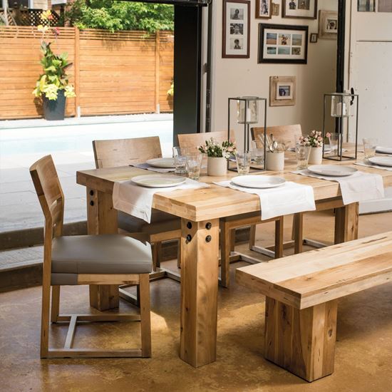 Canadel collection with Rustic Rectangular Table and Bench Seating